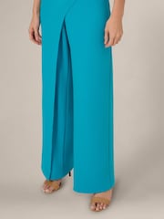Adrianna Papell Blue Knit Crepe Jumpsuit - Image 5 of 5
