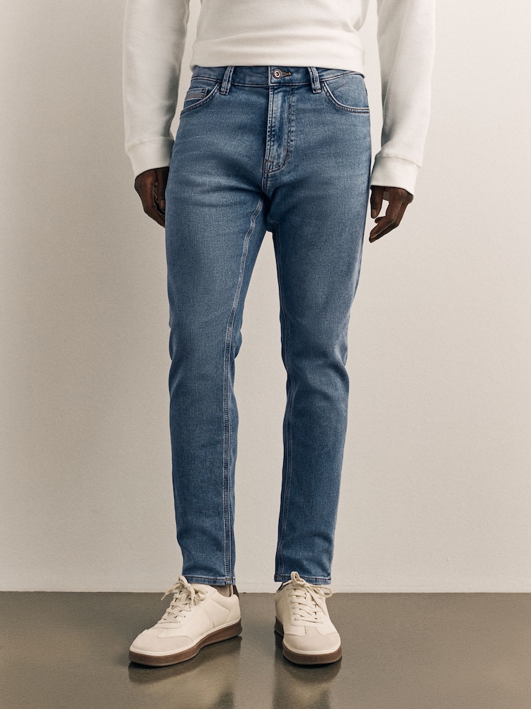 Mid Blue Skinny Fit Comfort Stretch Jeans - Image 2 of 10 Mid Blue Skinny Fit Comfort Stretch Jeans - Image 2 of 10