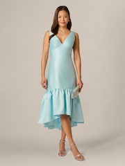 Adrianna Papell Blue Tie Mikado Dress - Image 2 of 6