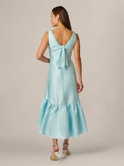 Adrianna Papell Blue Tie Mikado Dress - Image 3 of 6