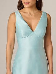 Adrianna Papell Blue Tie Mikado Dress - Image 5 of 6