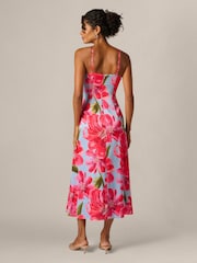 فستان كريب مورّد بطول الكاحل من Adrianna Papell - Image 2 of 6