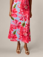 فستان كريب مورّد بطول الكاحل من Adrianna Papell - Image 5 of 6