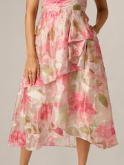 Adrianna Papell Pink Cascade Organza Dress - Image 6 of 6