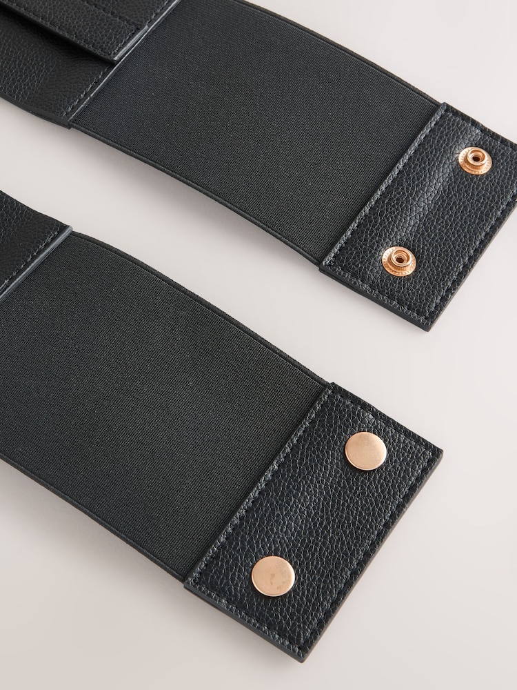 Black Wide Covered Buckle Corset Belt - Image 2 of 3
