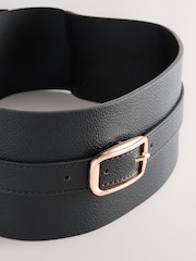 Black Wide Covered Buckle Corset Belt - Image 3 of 3