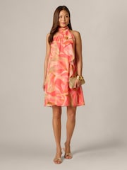 Adrianna Papell Pink Halter Trapeze Dress - Image 2 of 6