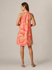 Adrianna Papell Pink Halter Trapeze Dress - Image 3 of 6