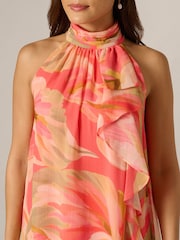 Adrianna Papell Pink Halter Trapeze Dress - Image 4 of 6