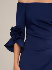 فستان كريب من نسيج سكوبا موديل Rosette من Adrianna Papell - Image 4 of 4