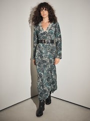 Black Plait Detail Wide Belt - Image 2 of 6