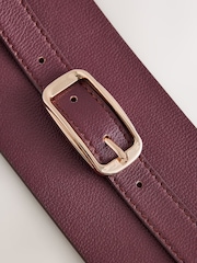 Burgundy Red Wide Covered Buckle Corset Belt - Image 6 of 6