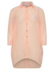 Yours Curve Pink Snake Print Longline Batwing Sleeve Shirt - Image 5 of 5