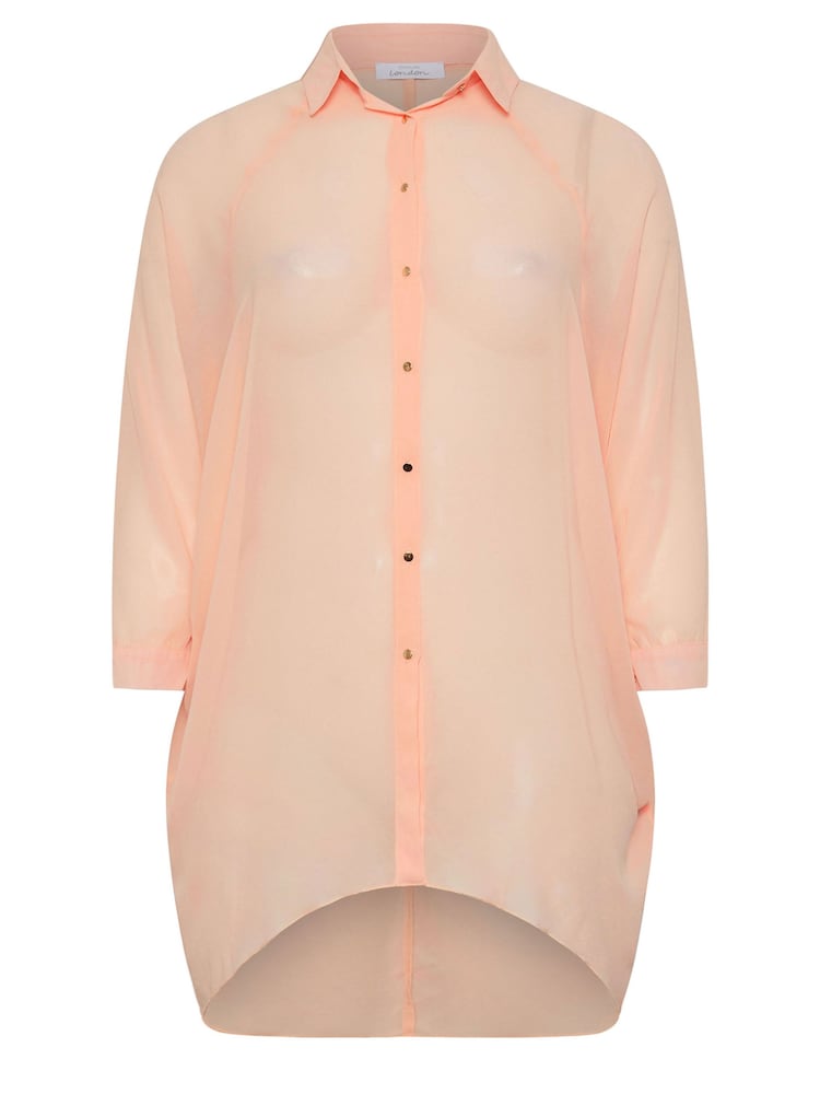 Yours Curve Pink Snake Print Longline Batwing Sleeve Shirt - Image 5 of 5