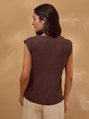 Celtic & Co. Brown Button Through Top - Image 2 of 8