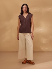Celtic & Co. Brown Button Through Top - Image 3 of 8
