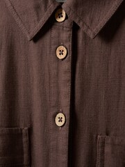 Celtic & Co. Brown Belted Safari Midi Shirt Dress - Image 7 of 9