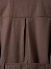 Celtic & Co. Brown Belted Safari Midi Shirt Dress - Image 9 of 9