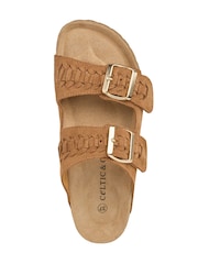 Celtic & Co. Brown Plait Detail Slides - Image 7 of 8