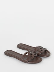 JD Williams Brown Extra Wide Fit Padded Loop Mule Sandals - Image 3 of 4