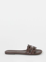 JD Williams Brown Wide Fit Padded Loop Mule Sandals - Image 2 of 4
