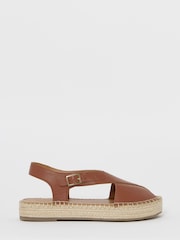 JD Williams Natural Wide Fit Peep Toe Espadrille Sandals - Image 2 of 4