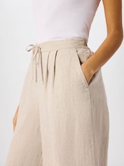 Whistles Cream Wide Leg Linen Trousers - Image 4 of 5