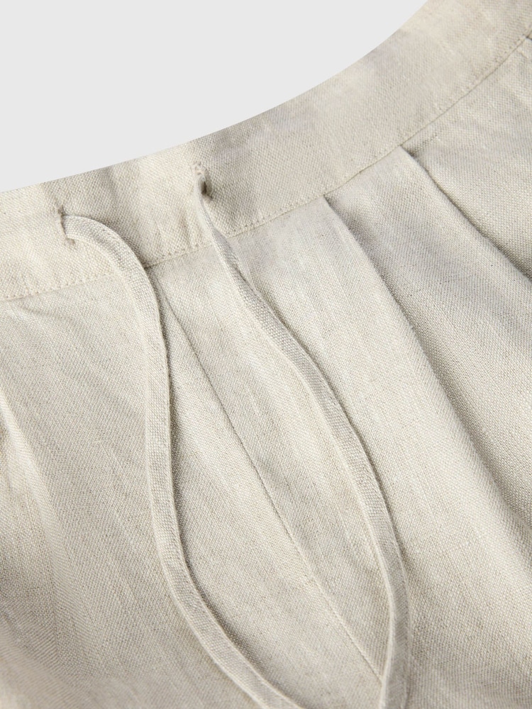 Whistles Cream Wide Leg Linen Trousers - Image 5 of 5
