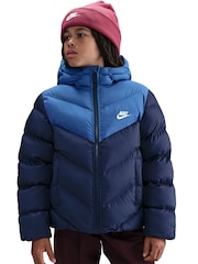 Nike Obsidian Navy Colour Block Puffer Jacket - Image 3 of 7
