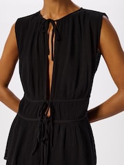 Whistles Black Tie Front Beach Top - Image 3 of 4