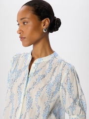 Whistles Blue Ditsy Stem Textured Shirt - Image 3 of 5