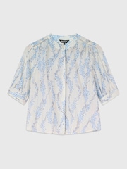 Whistles Blue Ditsy Stem Textured Shirt - Image 5 of 5