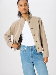 Whistles Nude Funnel Neck Cotton Jacket - Image 2 of 5