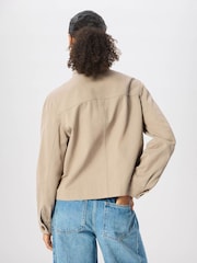 Whistles Nude Funnel Neck Cotton Jacket - Image 4 of 5