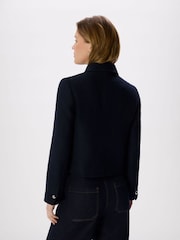Whistles Blue Cropped Boucle Jacket - Image 2 of 6