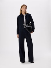 Whistles Blue Cropped Boucle Jacket - Image 3 of 6