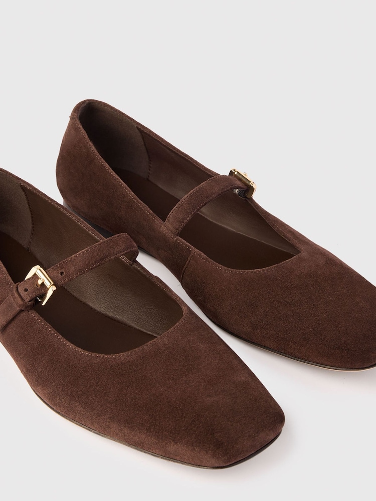 Whistles Suede Mary Jane Ballet Pump - Изображение 4 4