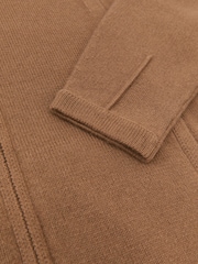 Reiss Camel Evie Wool-Blend Zip-Through Hoodie with Cashmere - Image 6 of 6