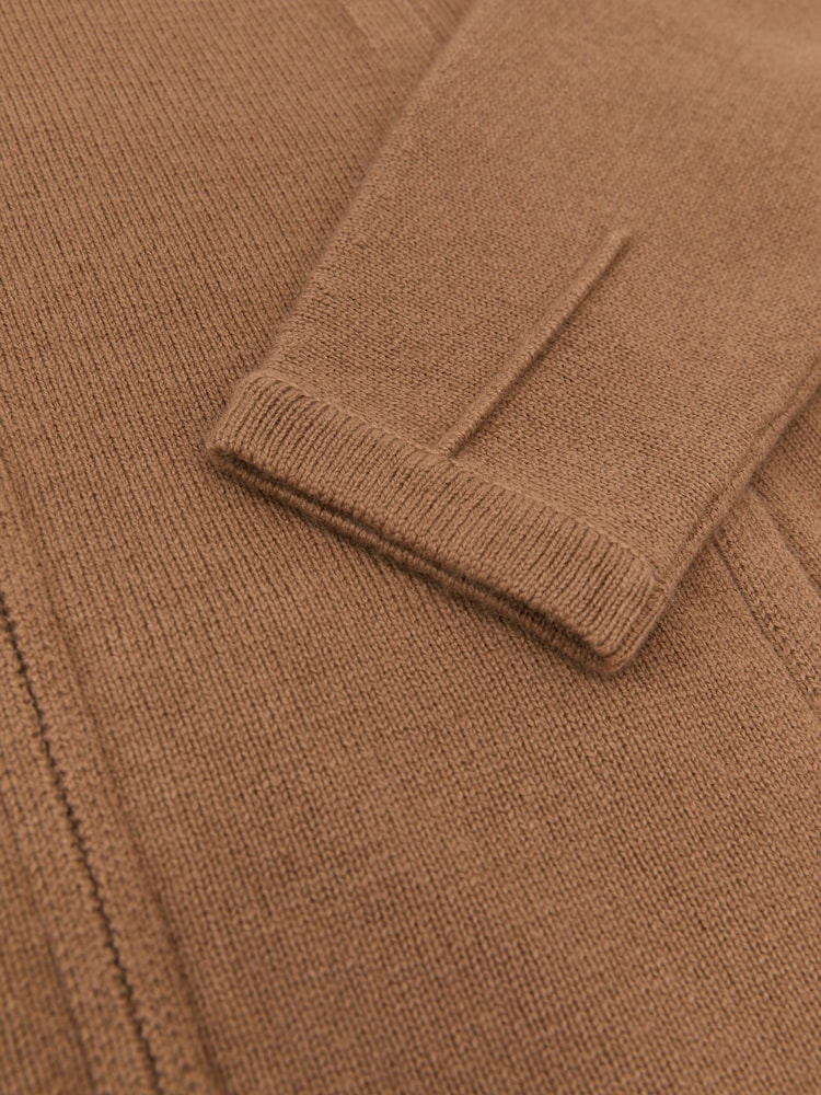 Reiss Camel Evie Wool-Blend Zip-Through Hoodie with Cashmere - Image 6 of 6 Reiss Camel Evie Wool-Blend Zip-Through Hoodie with Cashmere - Image 6 of 6