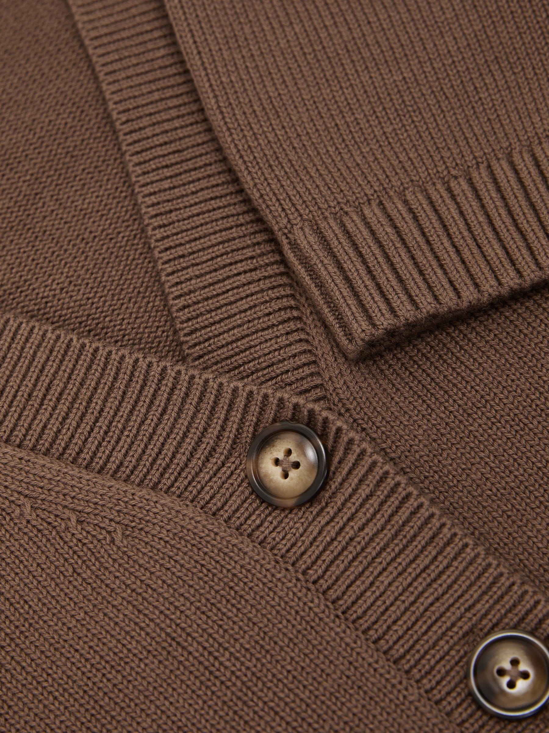 Buy Reiss Taupe Neutral Anya V-Neck Short-Sleeve Cardigan Cotton