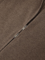 Reiss Taupe Neutral Ava Wool-Blend Knit Zip-Through Top - Image 7 of 7