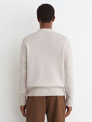 Reiss Parchment Grey Padstow 100% Cashmere V-Neck Cardigan - Image 5 of 7