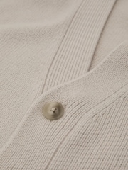 Reiss Parchment Grey Padstow 100% Cashmere V-Neck Cardigan - Image 7 of 7