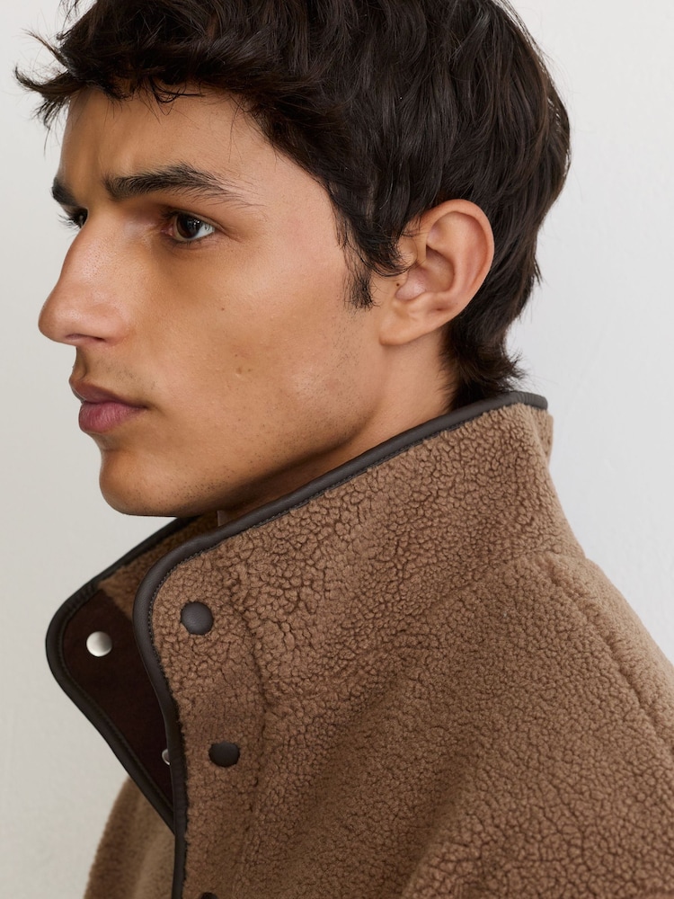 Reiss Waters Monogram Funnel-Neck Half-Button Fleece - Bild 10 von 10