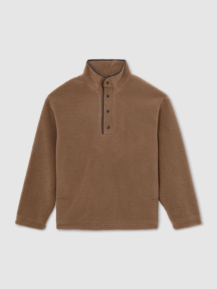 Reiss Waters Monogram Funnel-Neck Half-Button Fleece - Bild 2 von 10