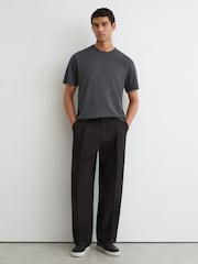 Reiss Navy Huxley Cotton Slub Relaxed-Fit T-Shirt - Image 4 of 6