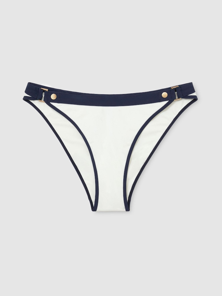 Reiss Saskia Contrast Bikinibroekje met vaste zijkanten - Afbeelding 2 van 7