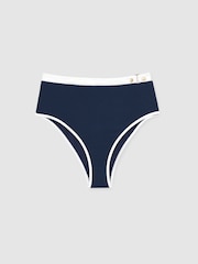 Reiss Bronte Textured Colour-Block Bikini Bottoms - Imagen 2 de 6