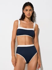 Reiss Bronte Textured Colour-Block Bikini Bottoms - Imagen 3 de 6