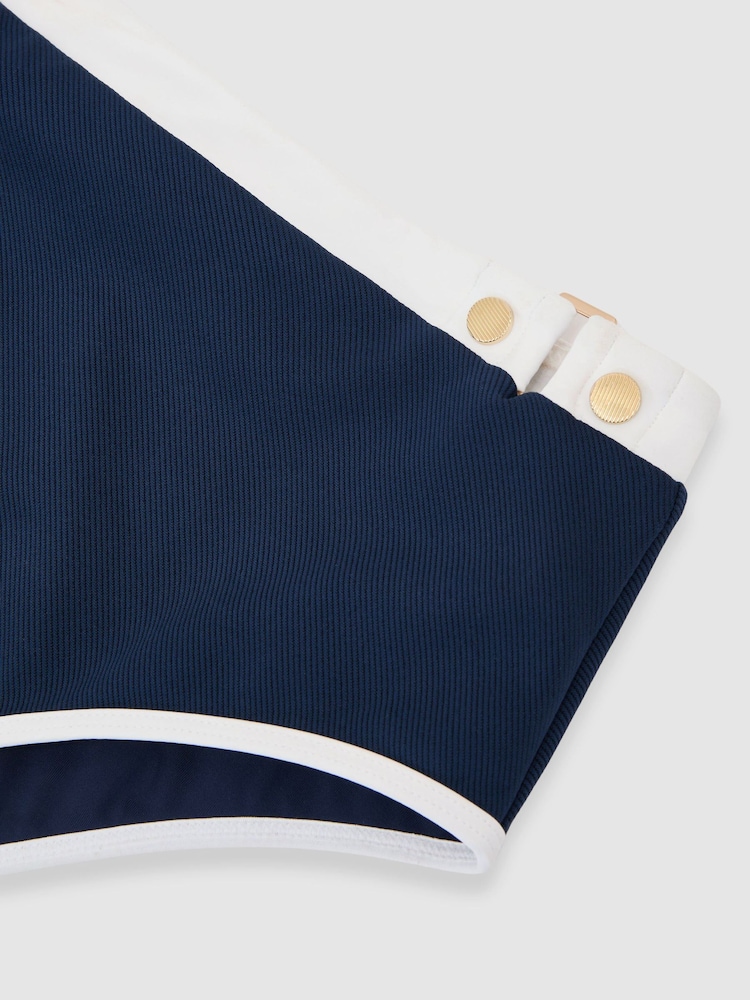 Reiss Bronte Textured Colour-Block Bikini Bottoms - Imagen 6 de 6